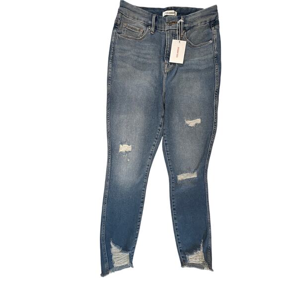 GOOD AMERICAN Good Curve Distressed High-rise Tapered Jeans size 8/29